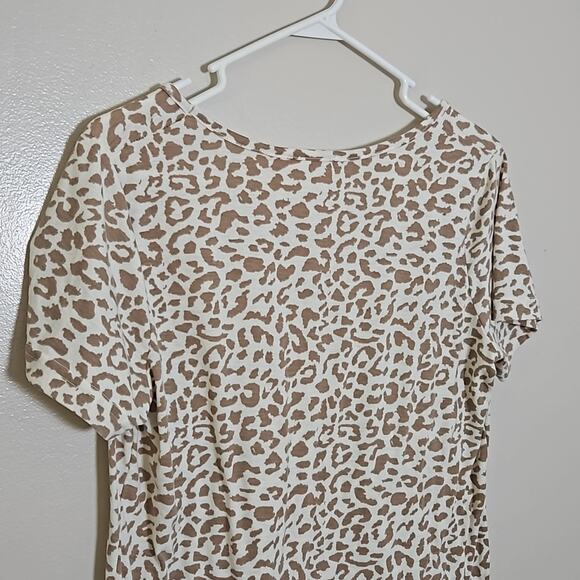Ellison basic scoop neck animal print short sleeve tee Sz Small - Picture 7 of 10
